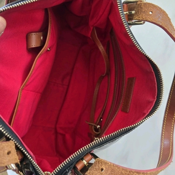 VTG Dooney & Bourke Satchel Handbag Patent Leather Black Nina Large Y2k - Picture 12 of 14